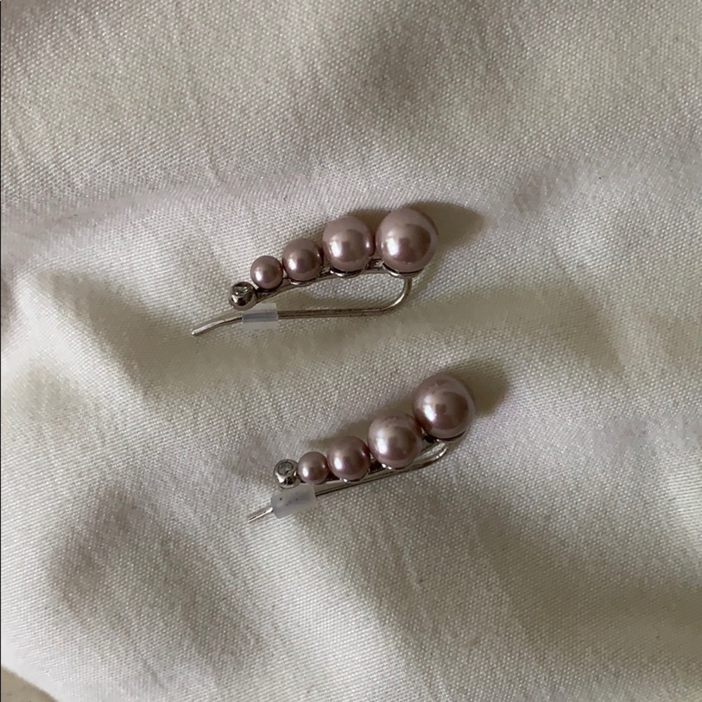 Kate Spade Lavender Pearl Crawlers Earrings